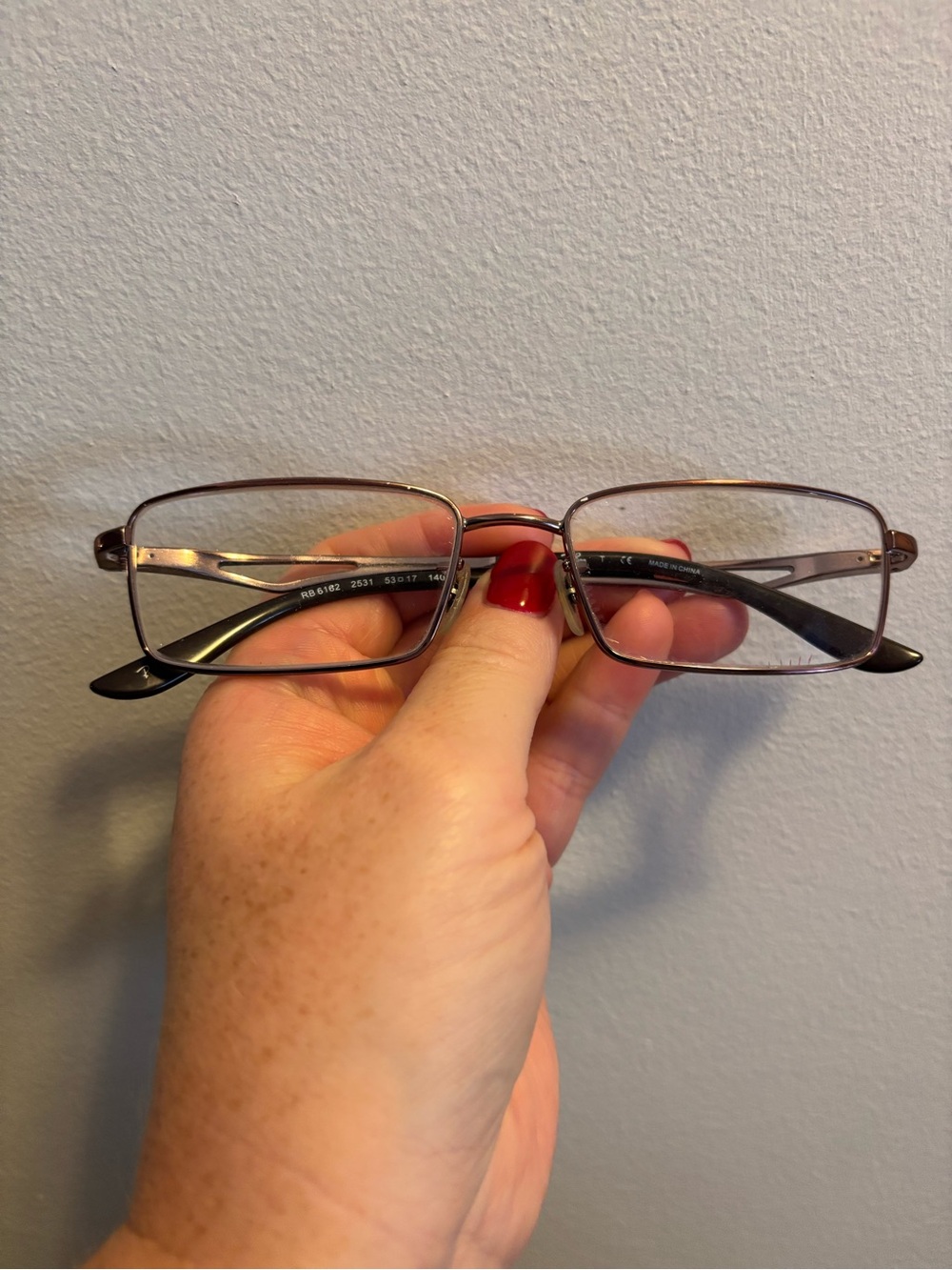 Ray-Ban Men's Rectangular Metal Glasses - Brown